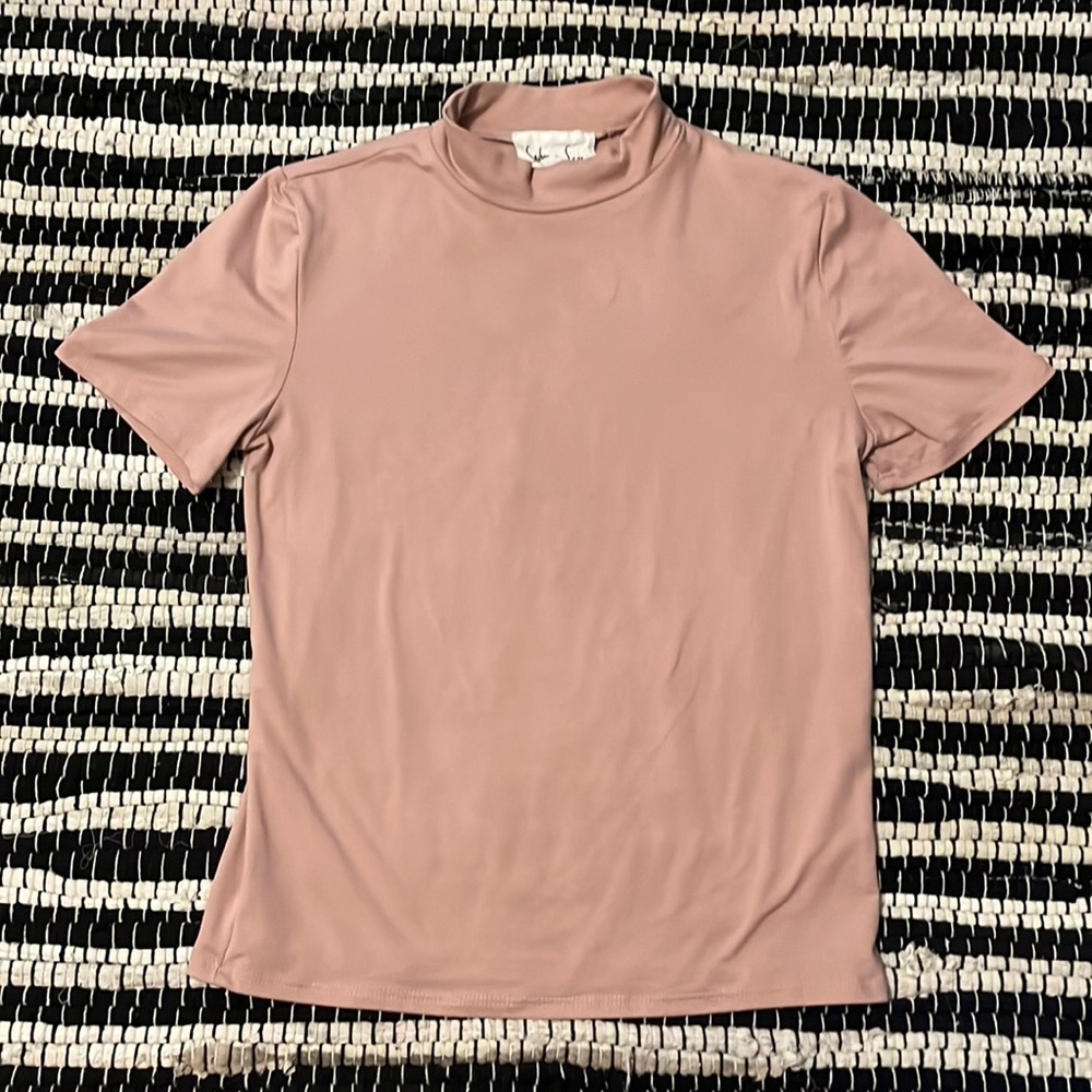 Pink Mockneck Top